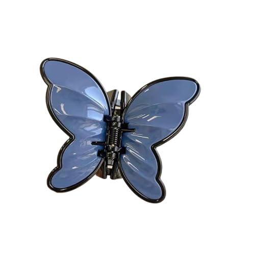 2 Stück Damen Schmetterling Haarspangen Vintage 3D Schmetterling Haarnadel Haarklammern Haarclip Frauen Rutschfeste Haarschmuck Hair Jaw Clip Kopfbedeckung für Tägliches Tragen,Blau von Wambere