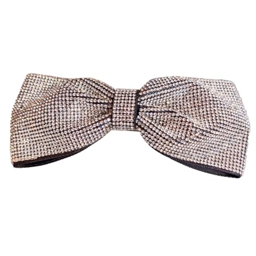 2 Stück Damen Strasssteine Haarnadelschleife Federklammer Bogen Haarnadel Haarschleifen Clips Haarspangen Haarclip Kopfbedeckung Federclip Haarschmuck für Frauen Mädchen Hochzeit Party,Weiß von Wambere