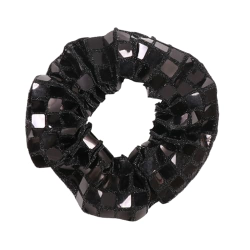 2 Stück Glitzer Haargummis Damen Haargummi Disco Paillette Haargummi Scrunchies Elastische Haarband Haarseil Haarschmuck Pferdeschwanzhalter Kopfbedeckung für Karneval Mottoparty,Schwarz von Wambere