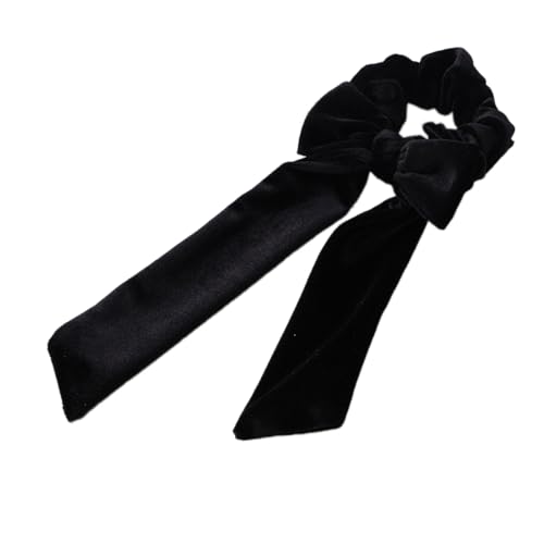 2 Stück Haar Haargummis,Samtschleife Haarschleifen Elastische Haarbänder Bogen Haargummis Pferdeschwanzhalter Haarschmuck Haargummi für Damen Mädchen Urlaub Geburtstag Party Hochzeit,Schwarz von Wambere