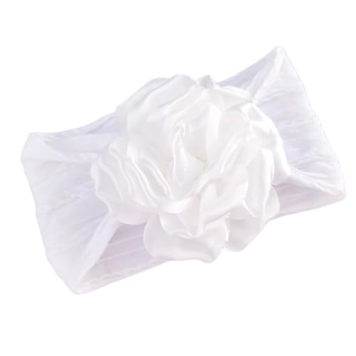 2 Stück Haarband Baby Blumenstirnband Elastisches Stirnband Baby Turban Neugeborene Haarband Haarbänder Mädchen Stirnbänder Weiche Haarschmuck Babyzubehör Kopfbedeckung Kopfschmuck,Weiß C von Wambere