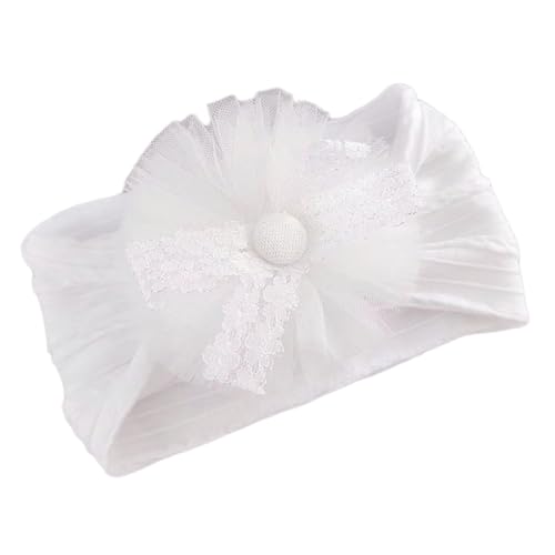2 Stück Haarband Baby Blumenstirnband Elastisches Stirnband Baby Turban Neugeborene Haarband Haarbänder Mädchen Stirnbänder Weiche Haarschmuck Babyzubehör Kopfbedeckung Kopfschmuck,Weiß F von Wambere