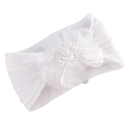 2 Stück Haarband Baby Blumenstirnband Elastisches Stirnband Baby Turban Neugeborene Haarband Haarbänder Mädchen Stirnbänder Weiche Haarschmuck Babyzubehör Kopfbedeckung Kopfschmuck,Weiß J von Wambere