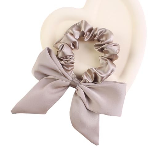 2 Stück Haarband mit Schleife,Haar Haargummis Bowknot,Damen Haargummis Vintage Haarschleife Elastisches Scrunchies Haarseil Pferdeschwanzhalter Haarbänder Haarschmuck Kopfschmuck,Grau von Wambere