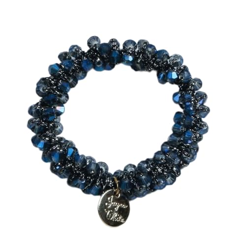 2 Stück Perlen Haargummi Damen Haarschmuck Gummibänder Haarband Elastisches Haarseilarmband Frauen Pferdeschwanzhalter Scrunchies Haarschmuck Kopfbedeckung für Tägliches Tragen,Hellblau von Wambere