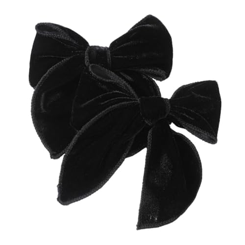 2 Stück Samt Schleife Haarnadel Damen Haarspange Haarschleifen Bogen-Haarnadel Rutschfeste Haarschmuck Haarklammern Haar Accessoires für Tägliches Tragen Hochzeit Party Weihnachten,Schwarz von Wambere