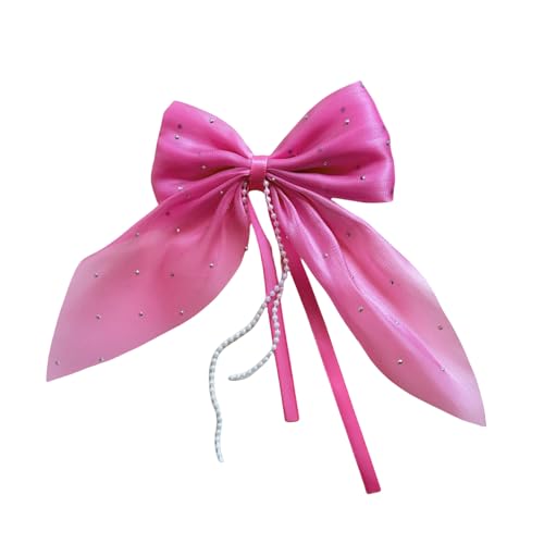 2 Stück Schleife Haarnadel Mit Perlen Haarschleife Haarspange Damen Haarnadelschleife Haarklammern Haarschmuck Bogen Haarnadel Haar Accessoires für Hochzeit Party Weihnachten,Rosenrot von Wambere