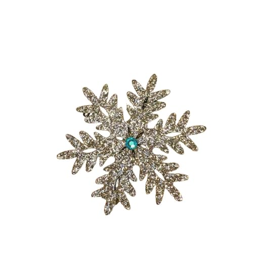2 Stück Schneeflocken Haarspangen Weihnachtlicher Haarschmuck Damen Haarnadeln Mit Strasssteinen Rutschfest Haarklemmen Haar Accessoires Kopfschmuck für Hochzeit Weihnachten,Silber C von Wambere
