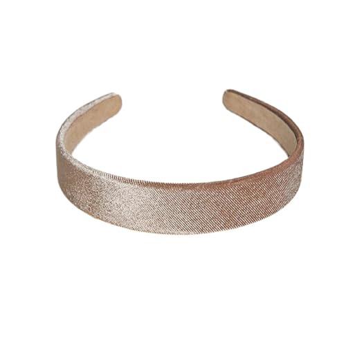 2 Stück Stirnband Damen Samt Haarreif Breit 3cm Haarband Vintage Haarreifen Haarschmuck Rutschfest Haar Accessoires Haarzubehör Kopfband Kopfschmuck Haarschmuck für Tägliches Tragen,Khaki von Wambere