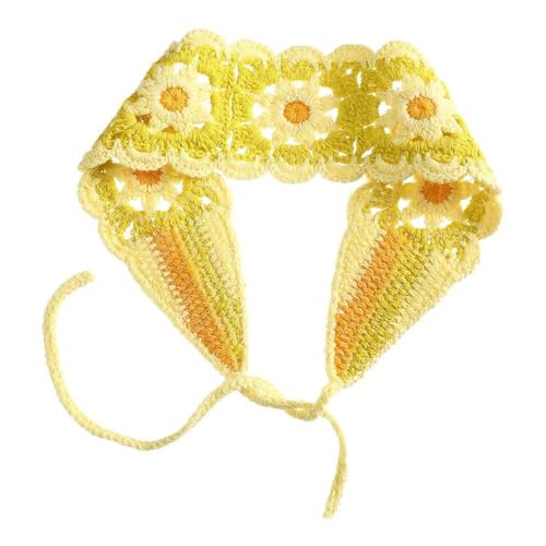 2 Stück Stirnband Mädchen, Damen Stirnband, Breite Damen Strick Stirnband mit Blumen, Frauen Stirnbänder Haarbänder Haarband Haarreifen Haarschmuck, Damen Stirnbänder für Damenhaare von Wambere