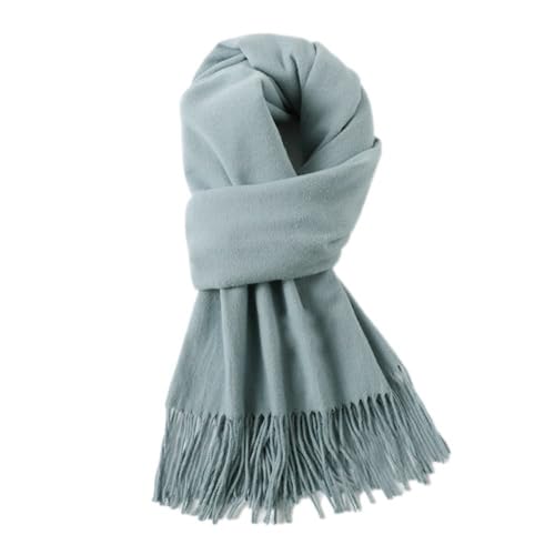 200cm x 68cm Damen Winter Warmer Schal mit Quasten,Fransenschal Pashmina Scarves Fransentücher Damentuch Stola Halstuch für Tägliches Tragen Outdoor Aktivitäten Radfahren Spaziergang,Hellblau von Wambere