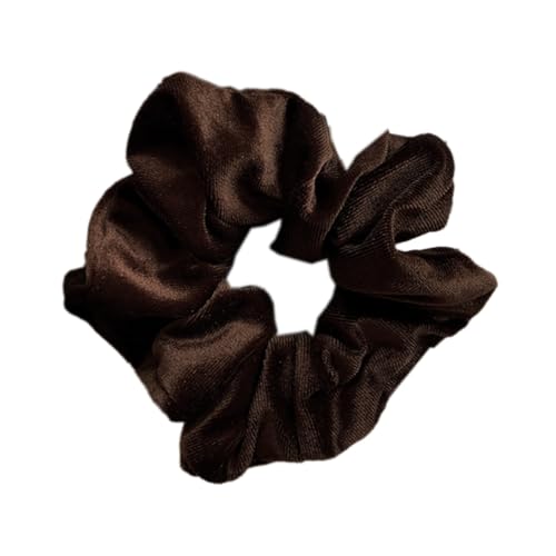 3 Pcs Haargummis Scrunchies für Damen, Premium Samt Haargummis Haar Haargummis Haarschmuck argummis Scrunchies für Damen, Groß Halt Elastische Haarwackeln für Mädchen & Damen,Dunkler Kaffee von Wambere