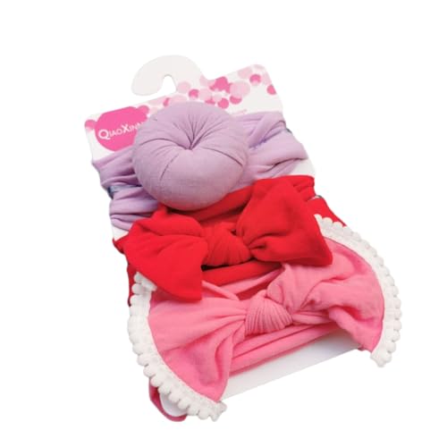 3 Stück Baby Haarband Donut Mädchen Haarschmuck Nylon Stirnband Schleifenkopfschmuck Elastischer Turban Weiche Schleife Stirnbänder Haarschleifen Neugeborene Kopfbedeckung Babyzubehör,Bunt 10 von Wambere