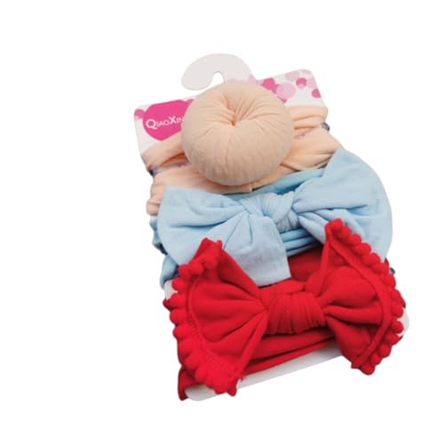 3 Stück Baby Haarband Donut Mädchen Haarschmuck Nylon Stirnband Schleifenkopfschmuck Elastischer Turban Weiche Schleife Stirnbänder Haarschleifen Neugeborene Kopfbedeckung Babyzubehör,Bunt 8 von Wambere