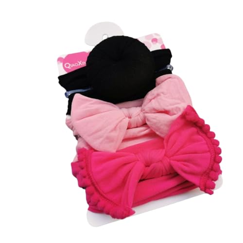 3 Stück Baby Haarband Donut Mädchen Haarschmuck Nylon Stirnband Schleifenkopfschmuck Elastischer Turban Weiche Schleife Stirnbänder Haarschleifen Neugeborene Kopfbedeckung Babyzubehör,Bunt 9 von Wambere