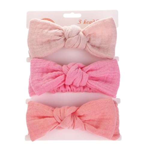3 Stück Baby Turban Baby Stirnband Neugeborene Schleife Stirnbänder Elastische Haarbänder Mädchen Kopfbedeckung Weiche Bögen Haarband Haarschmuck für Kleinkinder Neugeborene,Bunt 9 von Wambere