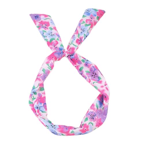 3 Stück Damen Haarband mit Draht,Kleines Blumenstirnband Vintage Haarreif Schleife Stirnband Hasenohren Stirnbänder Kopfband Haarschmuck Kopfbedeckung für Täglich Sport Party Bankett,Blau von Wambere