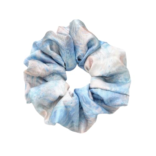 3 Stück Damen Haargummis Ölgemälde Dickdarm Haarring Kopfbedeckung Elastische Haarschnur Haarseil Haarband Gummibänder Haarbänder Pferdeschwanzhalter Haarschmuck für Frauen Mädchen,Pfauenblau von Wambere