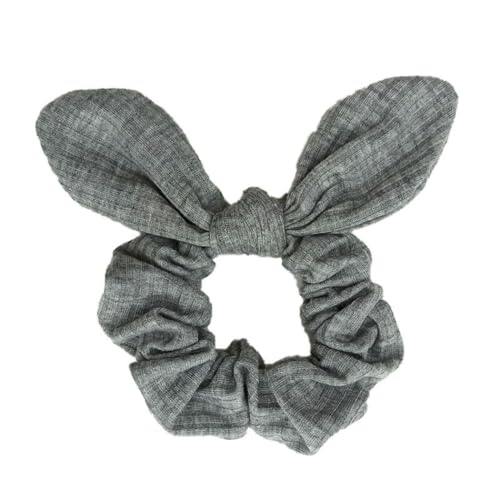 3 Stück Damen Haargummis Scrunchies Gestricktes Hasenohren Haargummi Schleife Haargummi Pferdeschwanzhalter Elastische Haarband Haarschmuck Kopfbedeckung für Frauen Mädchen,Hellgrau von Wambere