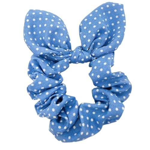 3 Stück Damen Haargummis Scrunchies Hasenohren Dickdarm Haargummi Schleife Haarringe Kopfbedeckung Pferdeschwanzhalter Elastische Haarseil Haarband Haarschmuck für Frauen Mädchen,Dunkelblau von Wambere