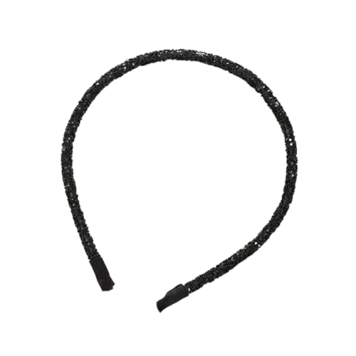 3 Stück Damen Haarreif Dünnes Stirnband mit Kleines Pailletten Vintage Haarreifen Haarzubehör Frauen Haarschmuck Stirnbänder Kopfbedeckung für Gesicht waschen täglichen Gebrauch,Schwarz von Wambere