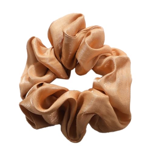 3 Stück Damen Satin Haargummi Haarringe Gummibänder Haarband Elastische Haarseil Haarschmuck Pferdeschwanzhalter Scrunchies Kopfbedeckung für Mädchen Frauen Tägliches Tragen,Champagner von Wambere