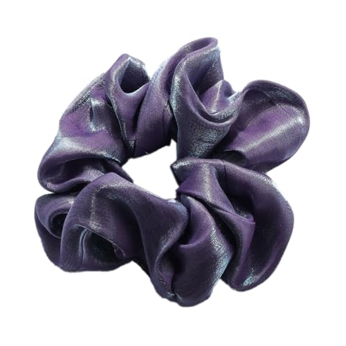 3 Stück Damen Satin Haargummi Haarringe Gummibänder Haarband Elastische Haarseil Haarschmuck Pferdeschwanzhalter Scrunchies Kopfbedeckung für Mädchen Frauen Tägliches Tragen,Dunkelviolett von Wambere