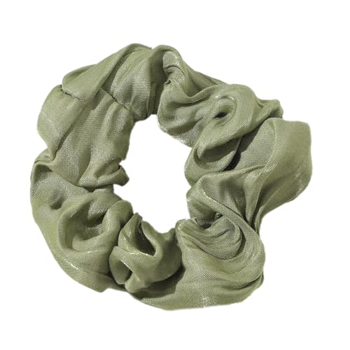 3 Stück Damen Satin Haargummi Haarringe Gummibänder Haarband Elastische Haarseil Haarschmuck Pferdeschwanzhalter Scrunchies Kopfbedeckung für Mädchen Frauen Tägliches Tragen,Grün von Wambere