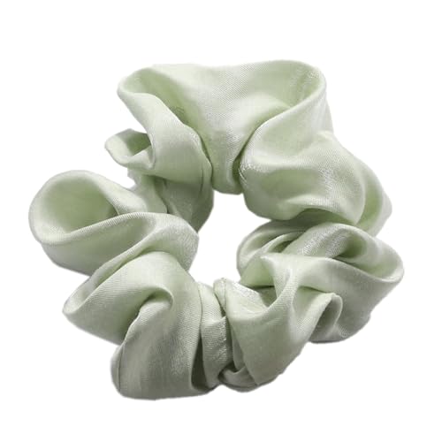 3 Stück Damen Satin Haargummi Haarringe Gummibänder Haarband Elastische Haarseil Haarschmuck Pferdeschwanzhalter Scrunchies Kopfbedeckung für Mädchen Frauen Tägliches Tragen,Hellgrün von Wambere