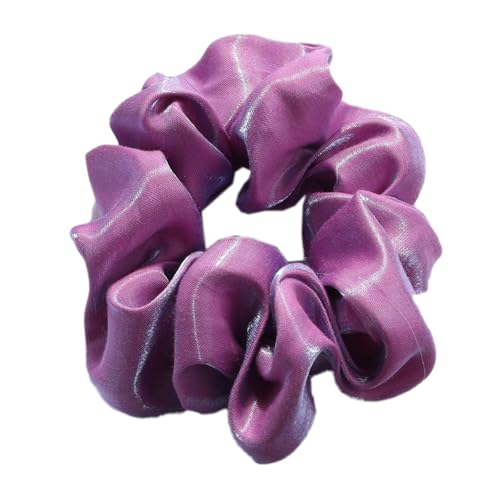 3 Stück Damen Satin Haargummi Haarringe Gummibänder Haarband Elastische Haarseil Haarschmuck Pferdeschwanzhalter Scrunchies Kopfbedeckung für Mädchen Frauen Tägliches Tragen,Lila von Wambere