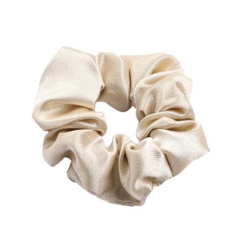 3 Stück Damen Satin Haargummi Haarringe Gummibänder Haarband Elastische Haarseil Kopfbedeckung Pferdeschwanzhalter Scrunchies Haarschmuck für Frauen Mädchen Tägliches Tragen,Beige von Wambere