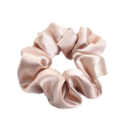 3 Stück Damen Satin Haargummi Haarringe Gummibänder Haarband Elastische Haarseil Kopfbedeckung Pferdeschwanzhalter Scrunchies Haarschmuck für Frauen Mädchen Tägliches Tragen,Champagner von Wambere