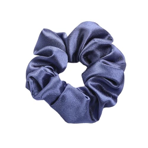 3 Stück Damen Satin Haargummi Haarringe Gummibänder Haarband Elastische Haarseil Kopfbedeckung Pferdeschwanzhalter Scrunchies Haarschmuck für Frauen Mädchen Tägliches Tragen,Dunkelblau von Wambere