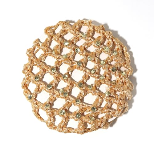 3 Stück Dutt Netz Haarnetz Haarnetz mit Strasssteinen Haarnetz Reiten Bun Frisurenhilfe Haarnetze Frisuren Ballet Hair Net Haarschmuck für Mädchen und Frauen Tägliches Tragen,Champagner von Wambere