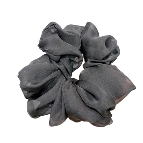 3 Stück Haar Haarbänder Haargummis Haarschmuck Chiffon Organza Haarringe Haargummi Groß Halt Elastische Haarwackeln für Mädchen & Damen,Schwarz von Wambere