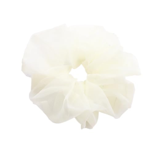 3 Stück Haar Haargummis Haarschmuck Chiffon Organza Haarringe Haargummi Groß Halt Elastische Haarwackeln für Mädchen & Damen,Beige A von Wambere