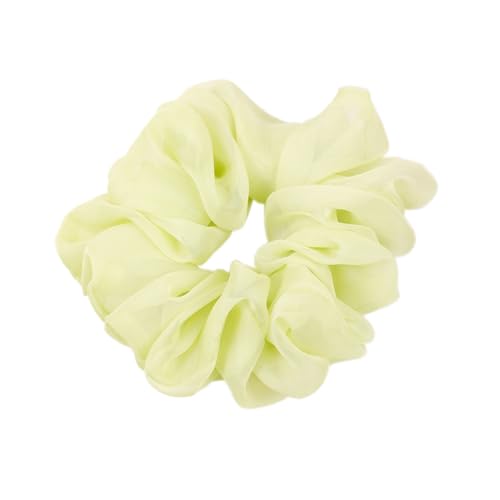 3 Stück Haar Haargummis Haarschmuck Chiffon Organza Haarringe Haargummi Groß Halt Elastische Haarwackeln für Mädchen & Damen,Gelb von Wambere