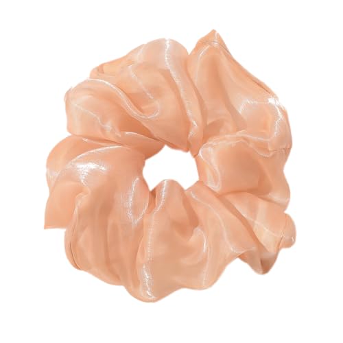 3 Stück Haar Haargummis Haarschmuck Chiffon Organza Haarringe Haargummi Groß Halt Elastische Haarwackeln für Mädchen & Damen,Hell orange von Wambere