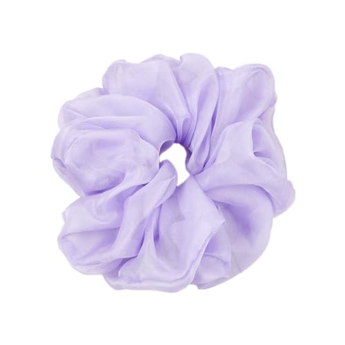 3 Stück Haar Haargummis Haarschmuck Chiffon Organza Haarringe Haargummi Groß Halt Elastische Haarwackeln für Mädchen & Damen,Lila von Wambere