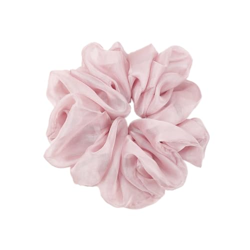 3 Stück Haar Haargummis Haarschmuck Chiffon Organza Haarringe Haargummi Groß Halt Elastische Haarwackeln für Mädchen & Damen,Rosa Lila A von Wambere