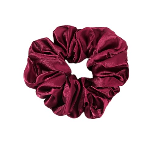 3 Stück Haar Haargummis Haarschmuck Chiffon Organza Haarringe Haargummi Groß Halt Elastische Haarwackeln für Mädchen & Damen,Weinrot von Wambere