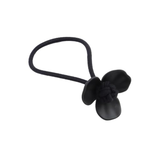 3 Stück Haargummis Geknotetes Haarband mit dreiblättrigen Blüten,Damen Haargummis Haarring Gummibänder Haarband Elastische Haarseil Pferdeschwanzhalter Haarschmuck Kopfbedeckung,Schwarz von Wambere