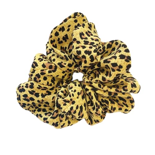 3 Stück Haargummis Groß Scrunchies Haargummi Weich Elastisch Silk Premium Satin Haargummis Übergroß Oversize Damen Mädchen Satin Haarschmuck für Mädchen & Damen,Leopardengelb von Wambere