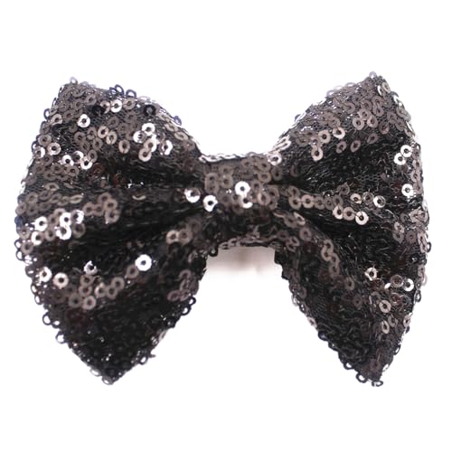 3 Stück Haarspange mit Paillettenschleife,Damen Haarnadelschleife Glitzer Schleifen Haarspangen Haarschmuck Haarclips Haarklammern Kopfbedeckung Kopfschmuck für Weihnachten Party,Schwarz von Wambere