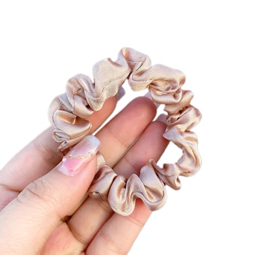 3 Stück Satin Haargummis, Damen Haare Ringe Scrunchies Klein Stoff Haargummis Haargummi Weich Elastisch Silk Skrunschis Groß für Mädchen Damen,Dunkelpink von Wambere