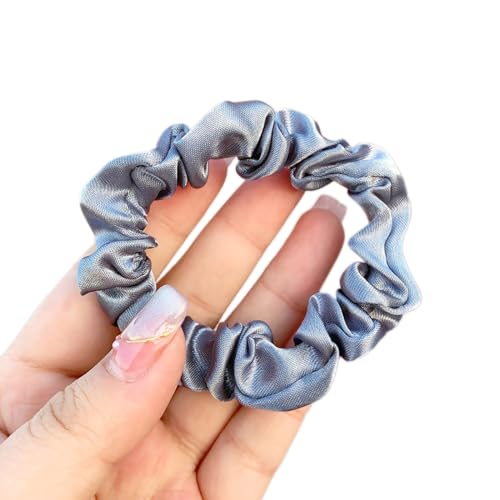 3 Stück Satin Haargummis, Damen Haare Ringe Scrunchies Klein Stoff Haargummis Haargummi Weich Elastisch Silk Skrunschis Groß für Mädchen Damen,Grau von Wambere