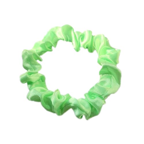 3 Stück Satin Haargummis, Damen Haare Ringe Scrunchies Klein Stoff Haargummis Haargummi Weich Elastisch Silk Skrunschis Groß für Mädchen Damen,Leuchtendes Grün von Wambere