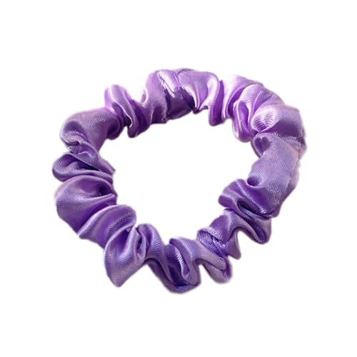 3 Stück Satin Haargummis, Damen Haare Ringe Scrunchies Klein Stoff Haargummis Haargummi Weich Elastisch Silk Skrunschis Groß für Mädchen Damen,Lila von Wambere