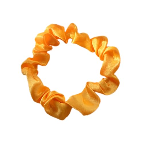 3 Stück Satin Haargummis, Damen Haare Ringe Scrunchies Klein Stoff Haargummis Haargummi Weich Elastisch Silk Skrunschis Groß für Mädchen Damen,Orange Farbe von Wambere