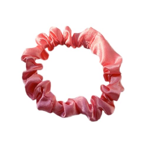 3 Stück Satin Haargummis, Damen Haare Ringe Scrunchies Klein Stoff Haargummis Haargummi Weich Elastisch Silk Skrunschis Groß für Mädchen Damen,Rosa A von Wambere